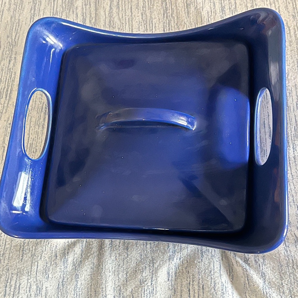 New Rachael Ray 4 Quart Cobalt Blue Covered Casserole Dish w/ Lid Free Ship